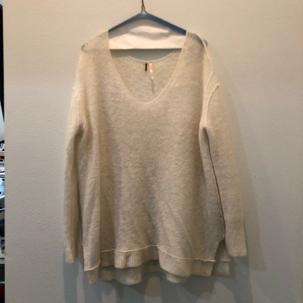 free people oversized cream sweater
